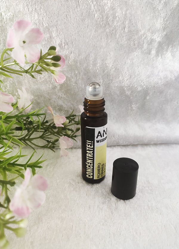 CONCÉNTRATE ¡¡ Mezclas de Aceites Esenciales Roll-On 10 ml (romero, ciprés y limón)