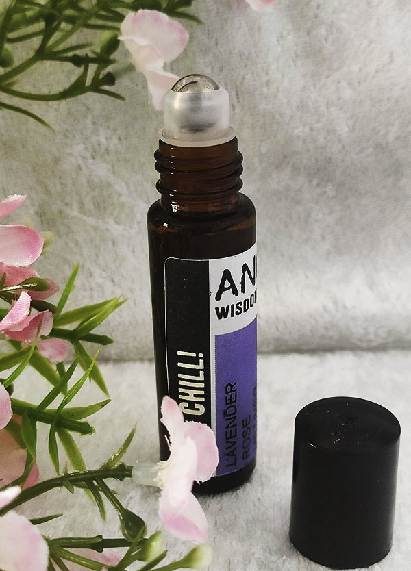RELÁJATE¡¡ Mezclas de Aceites Esenciales Roll-On 10 mL (lavanda, rosa y vetiver)