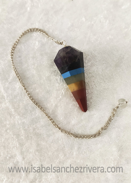 Péndulo 7 Chakras facetado Grande
