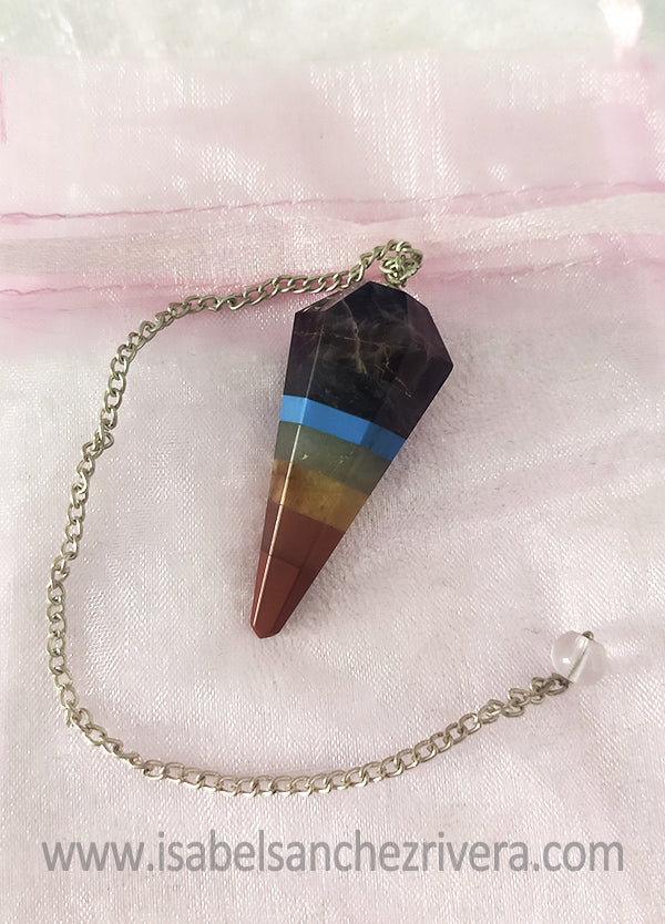 Péndulo 7 Chakras facetado Grande