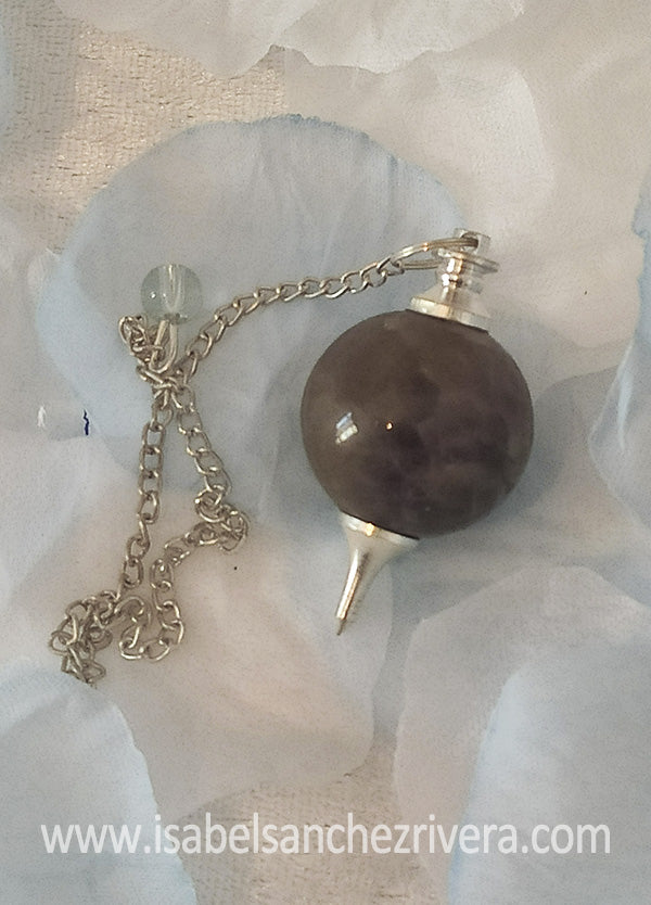 Péndulo Esférico de Amatista piedra natural Dowsing A++