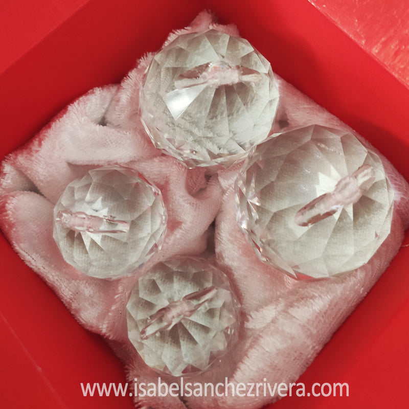 4 Bolas Cristal Feng Shui Caja Regalo
