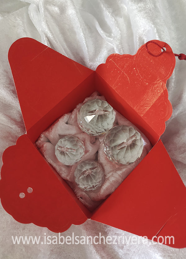 4 Bolas Cristal Feng Shui Caja Regalo