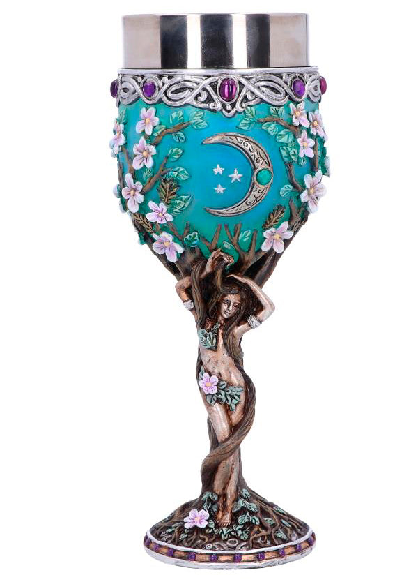 Cáliz Doncella Diosa Triple Luna. Copa para Altar