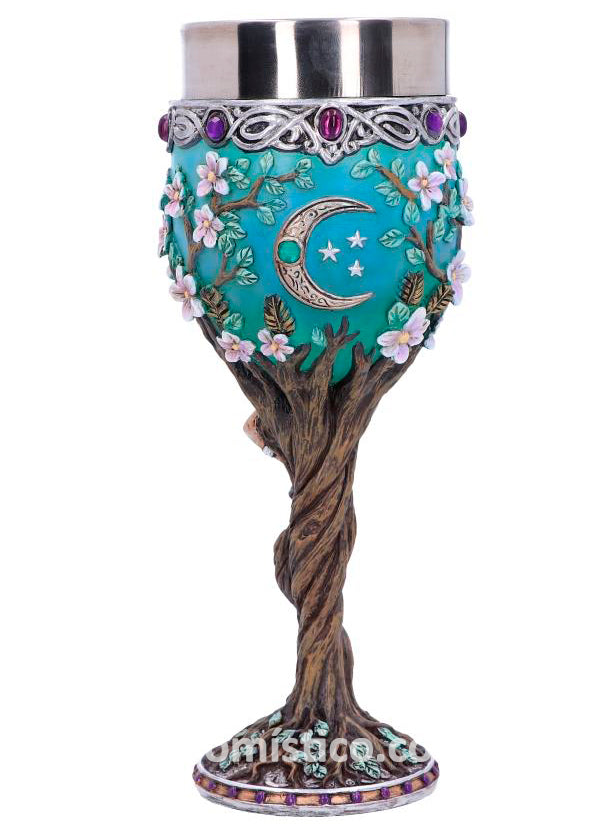 Cáliz Doncella Diosa Triple Luna. Copa para Altar