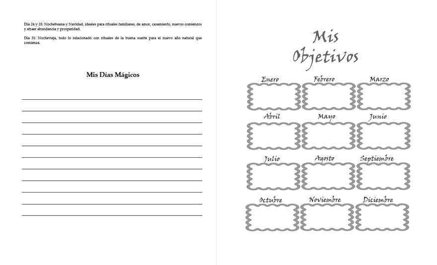 Agenda para BRUJAS. Mi DÍA es MAGIA. En PDF para IMPRIMIR