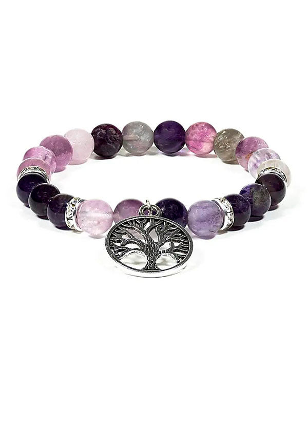 Pulsera Fluorita Amatista. Árbol de la Vida