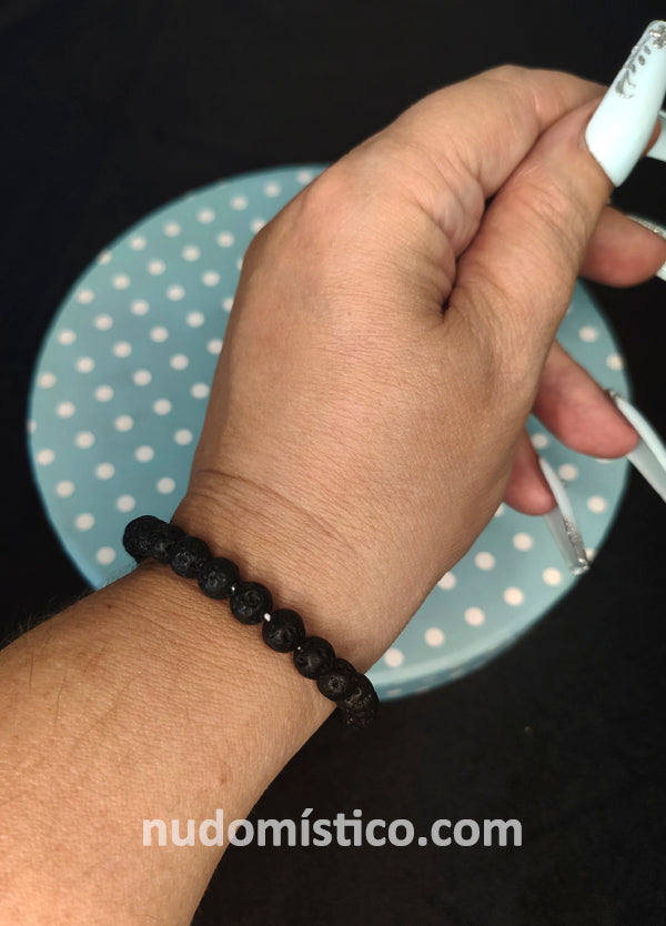 Pulsera de Roca de Lava Negra | Valentía y CORAJE